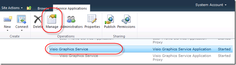 Manage Visio Grpahics Service
