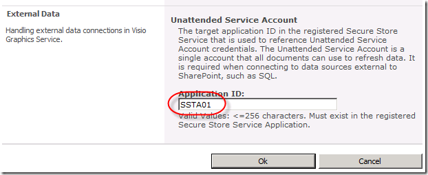 Visio Graphics: External Data | Unattended Service Account | Application ID