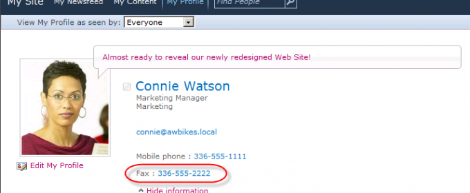 How to Show the Fax Number in People Search Results in SharePoint 2010