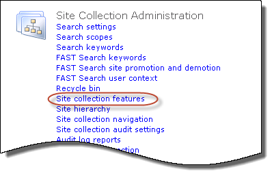 SharePoint Site Collection Features
