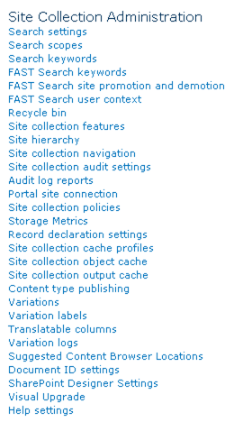 SharePoint Site Collection Administration