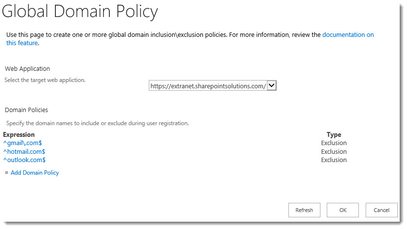 ExCM 2013 R2 Global Domain Name Policies