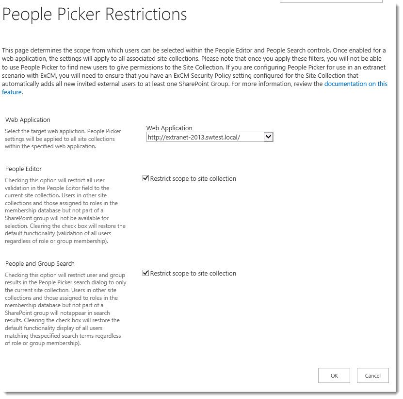 ExCM 2013 R2 People Picker Restrictions